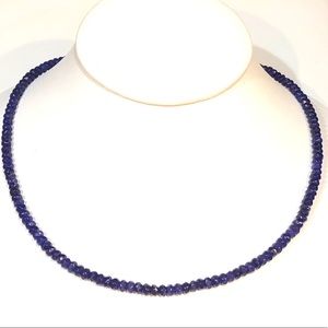 18" Delicate Faceted Blue Sapphire Gemstone Necklace